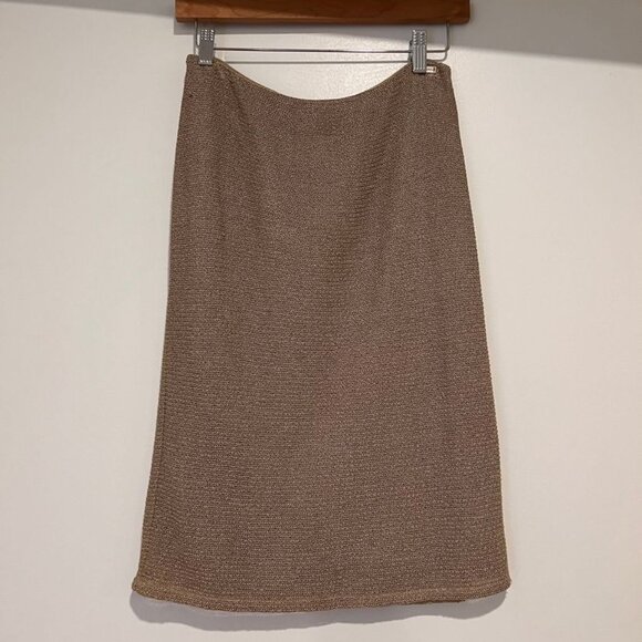 Chanel Vintage Chanel Gold Chainmail Knee-Length Skirt - Picture 1 of 13
